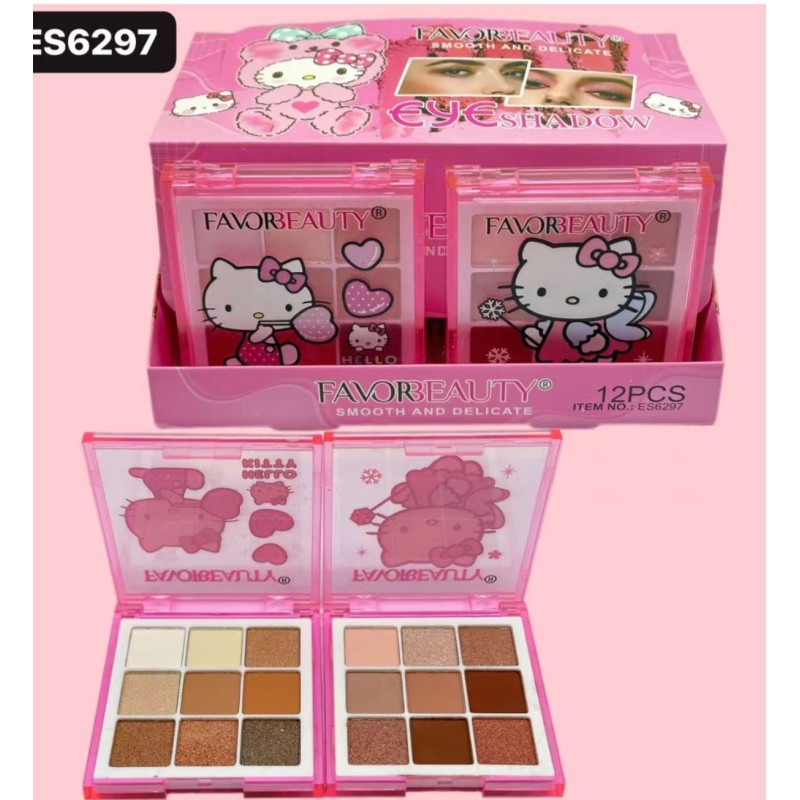 PAQ DE SOMBRAS KITTY ROSA (12 PZAS)