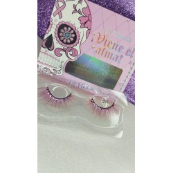 PESTAÑAS CON PIEDRA DIA DE MUERTOS ULTRAMO (12 PZ)