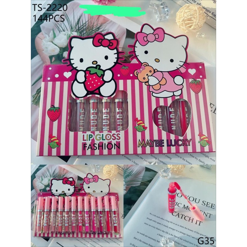 PAQUETE LABIALES FRESA KITTY (12 PZAS)